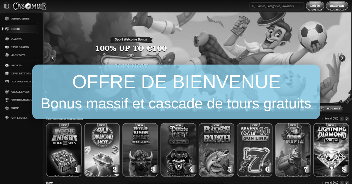 Casombie Casino et son bonus de bienvenue jusqu’à 3 000 €